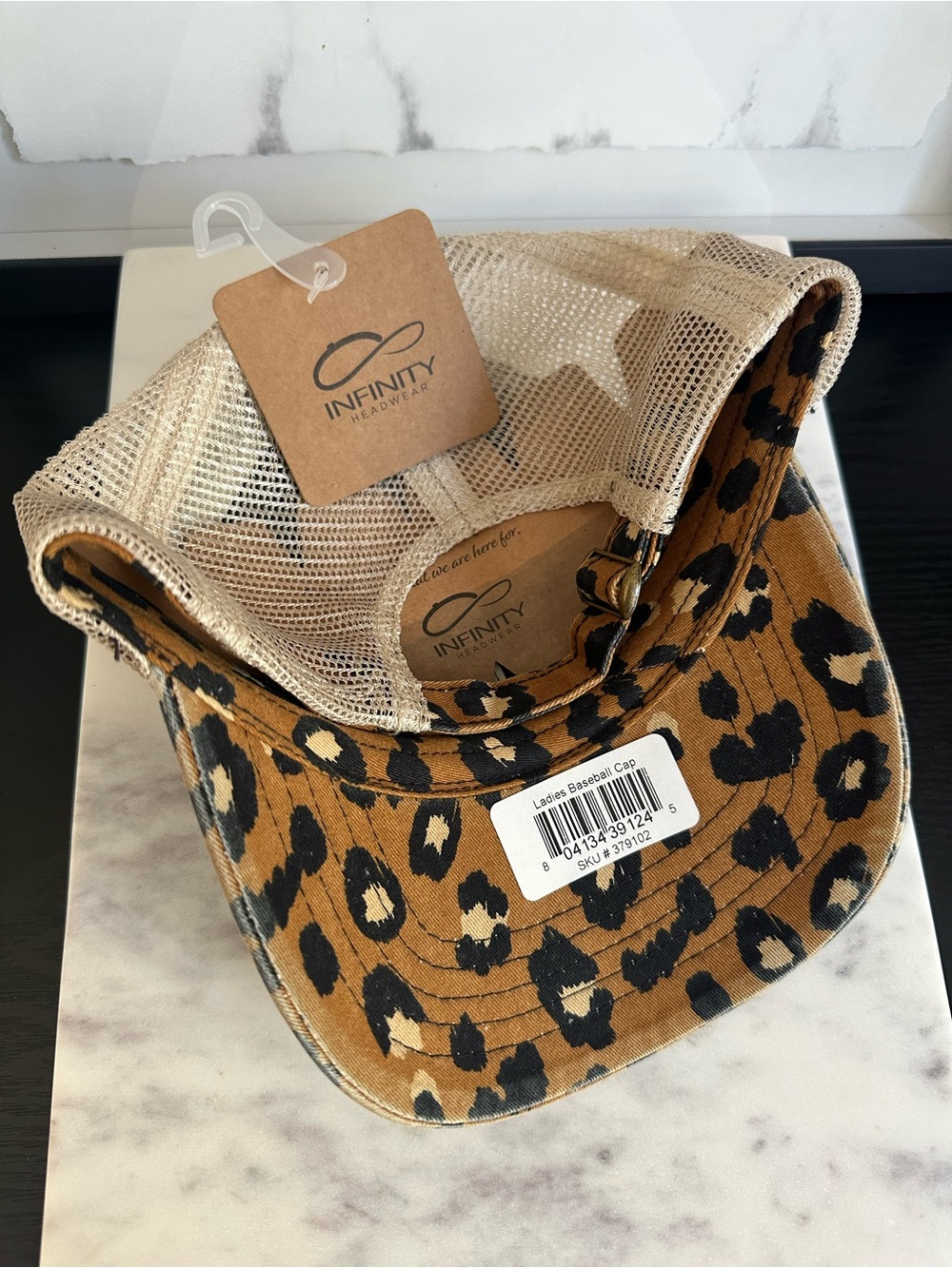 NWT Women’s Leopard Print Hat Cap - Washed Charcoal/Black/Tan - Picture 3 of 5